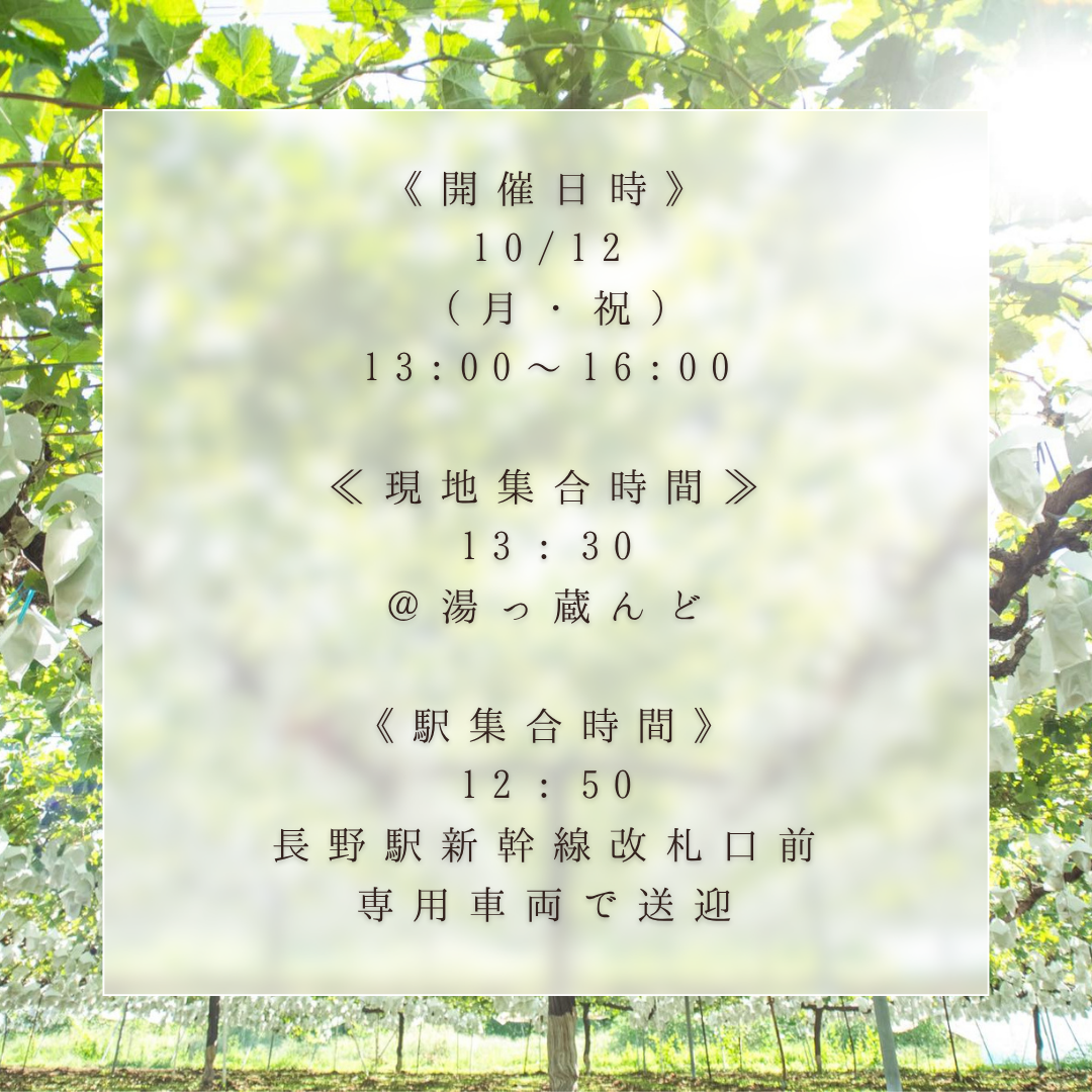 【子供】10/12開催 EGAOFARM presents 『豊かさの象徴 究極ぶどうを味わう 極上ツアー！』